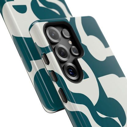 Abstract Teal Pattern Phone Case — Modern Geometric Tough Case