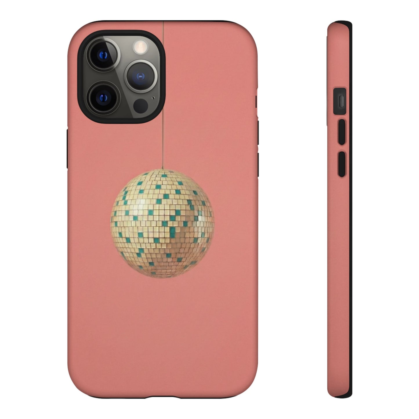 Disco Ball Tough Phone Case — Retro Pink Protective iPhone Cover