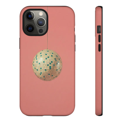 Disco Ball Tough Phone Case — Retro Pink Protective iPhone Cover