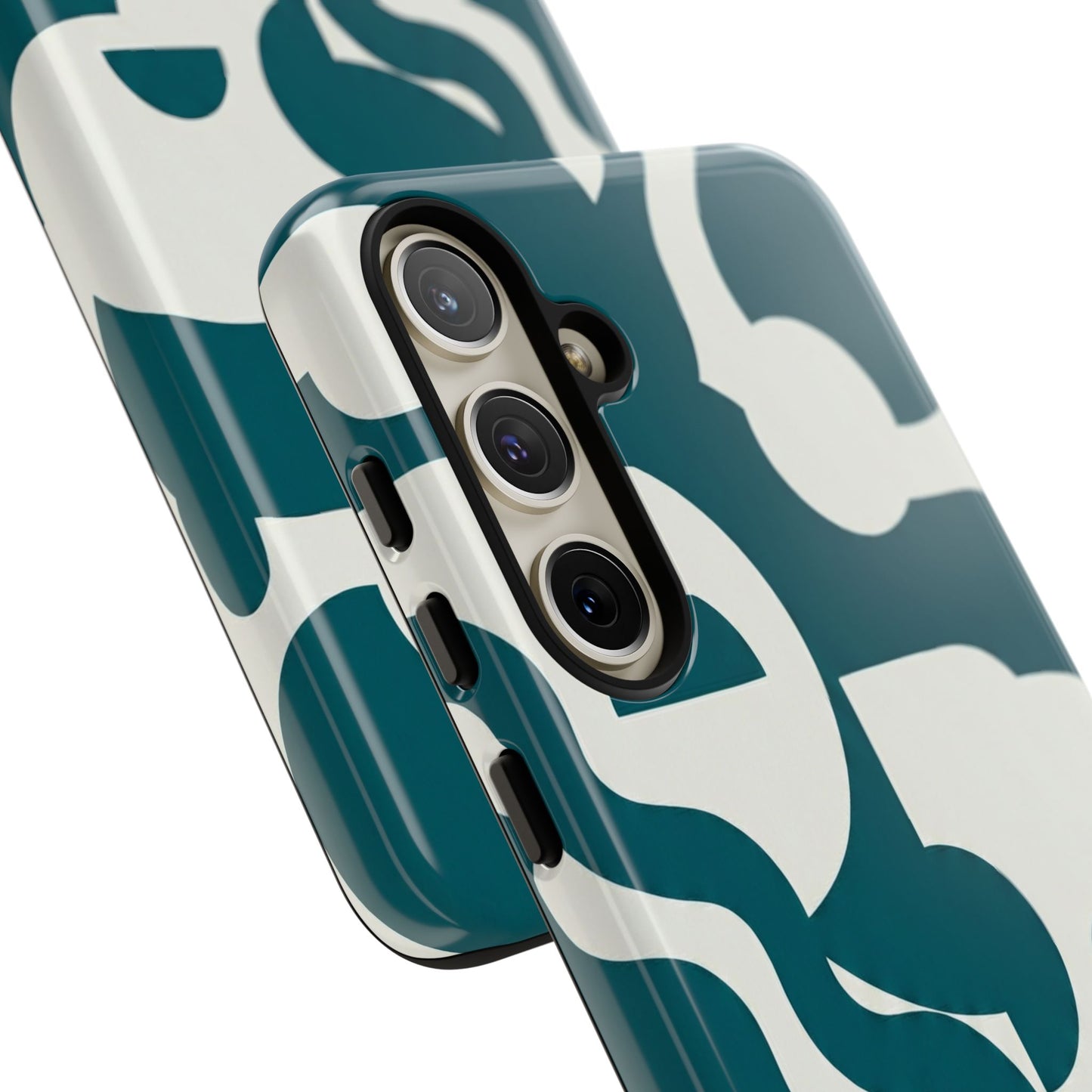 Abstract Teal Pattern Phone Case — Modern Geometric Tough Case