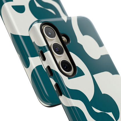 Abstract Teal Pattern Phone Case — Modern Geometric Tough Case