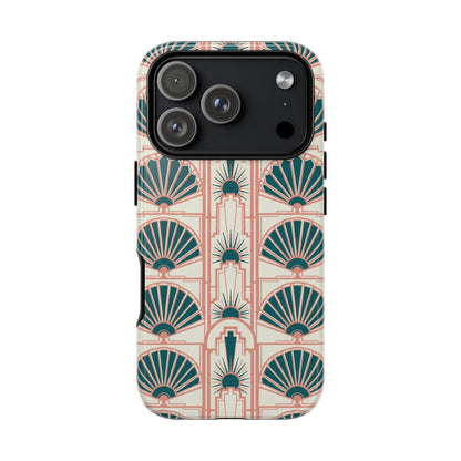 Art Deco Fan Pattern Tough Phone Case — Retro Geometric iPhone Cover