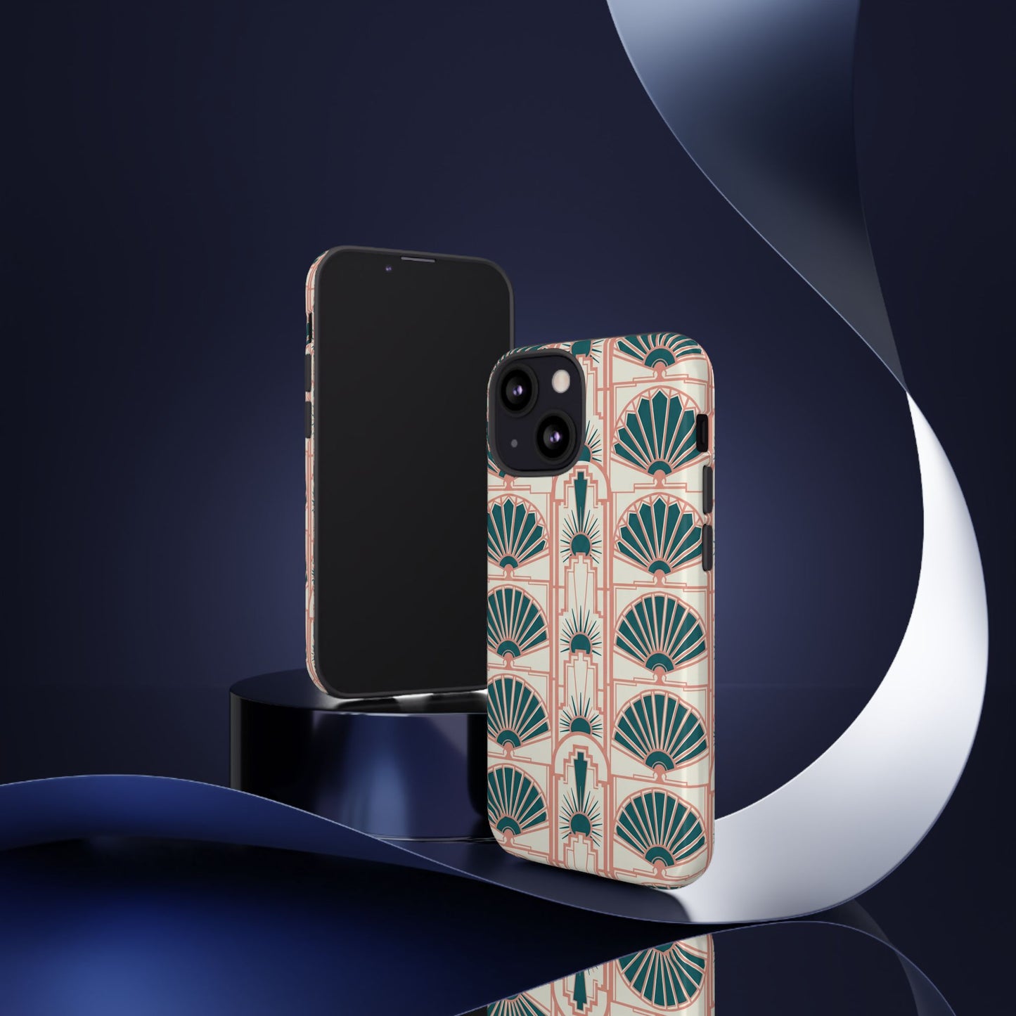 Art Deco Fan Pattern Tough Phone Case — Retro Geometric iPhone Cover