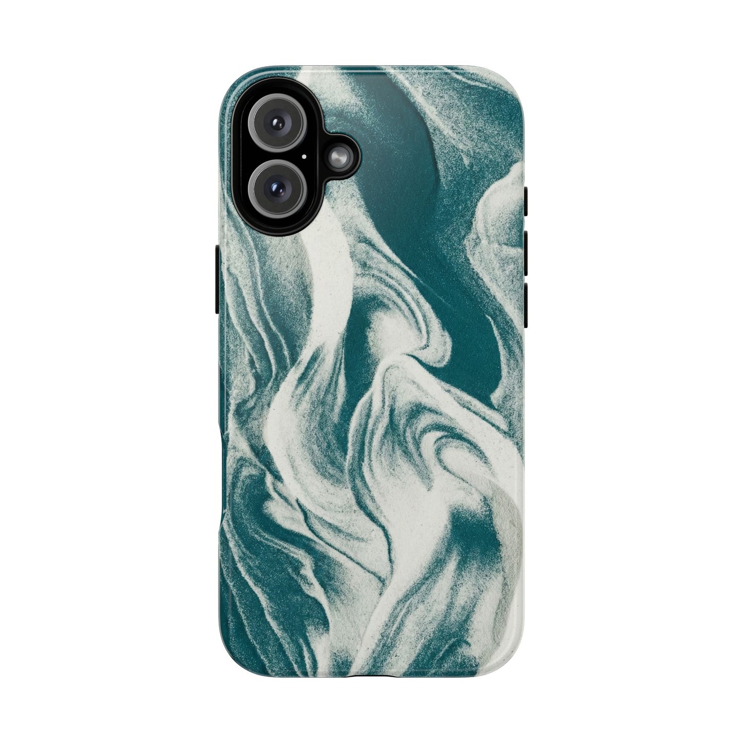 Marble Teal Tough Phone Case — Swirl Pattern Protective Cover