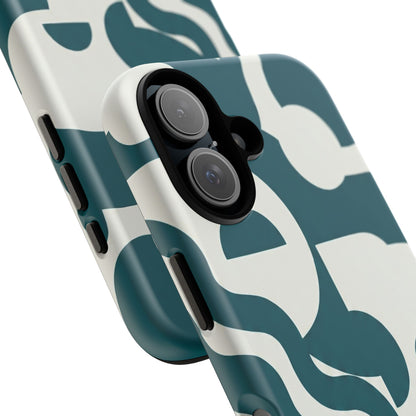 Abstract Teal Shapes Phone Case — Modern Geometric Tough Case