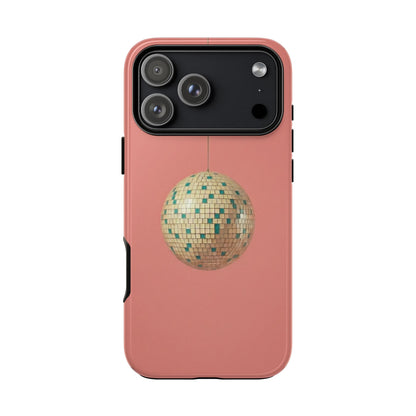 Disco Ball Tough Phone Case — Retro Pink Protective iPhone Cover