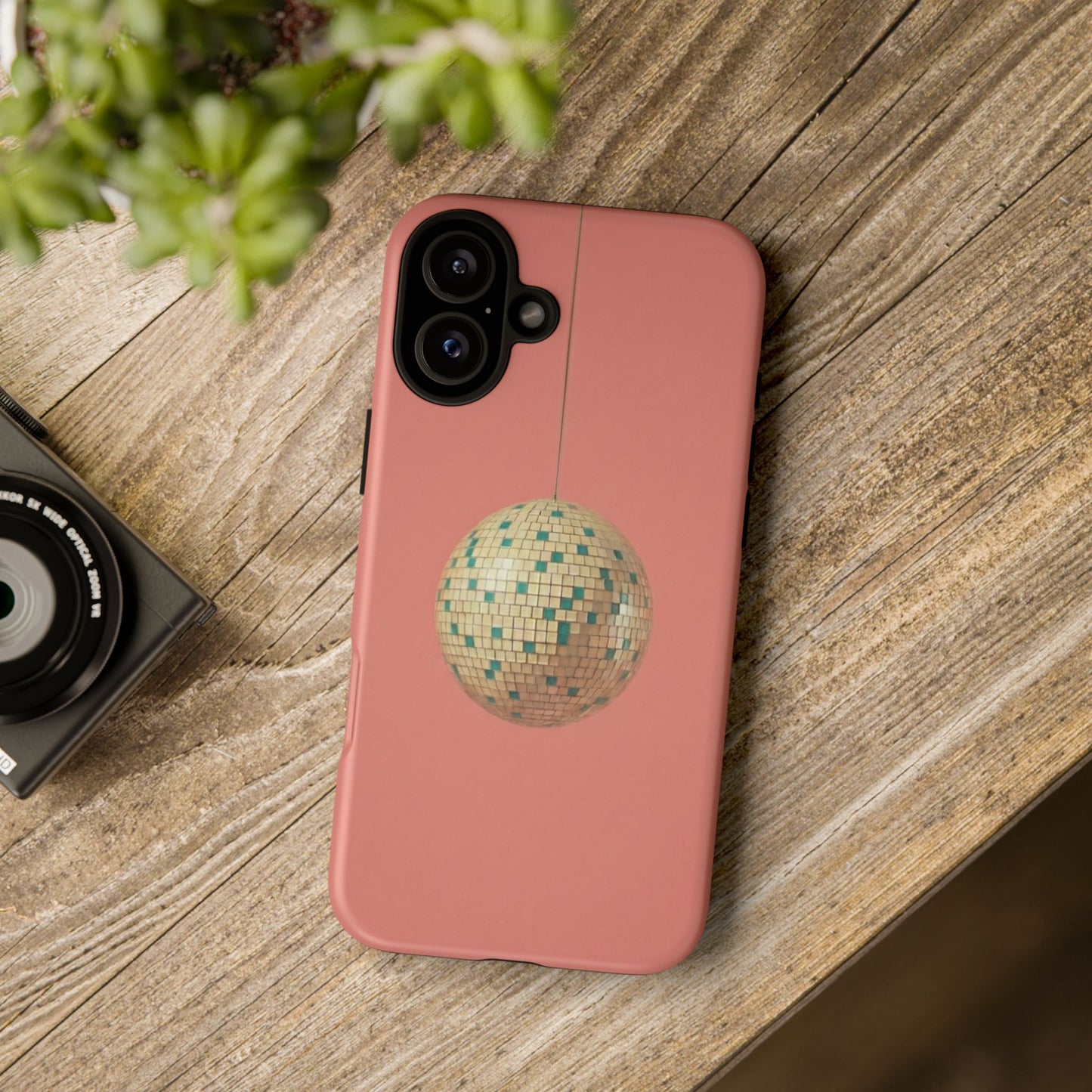 Disco Ball Tough Phone Case — Retro Pink Protective iPhone Cover