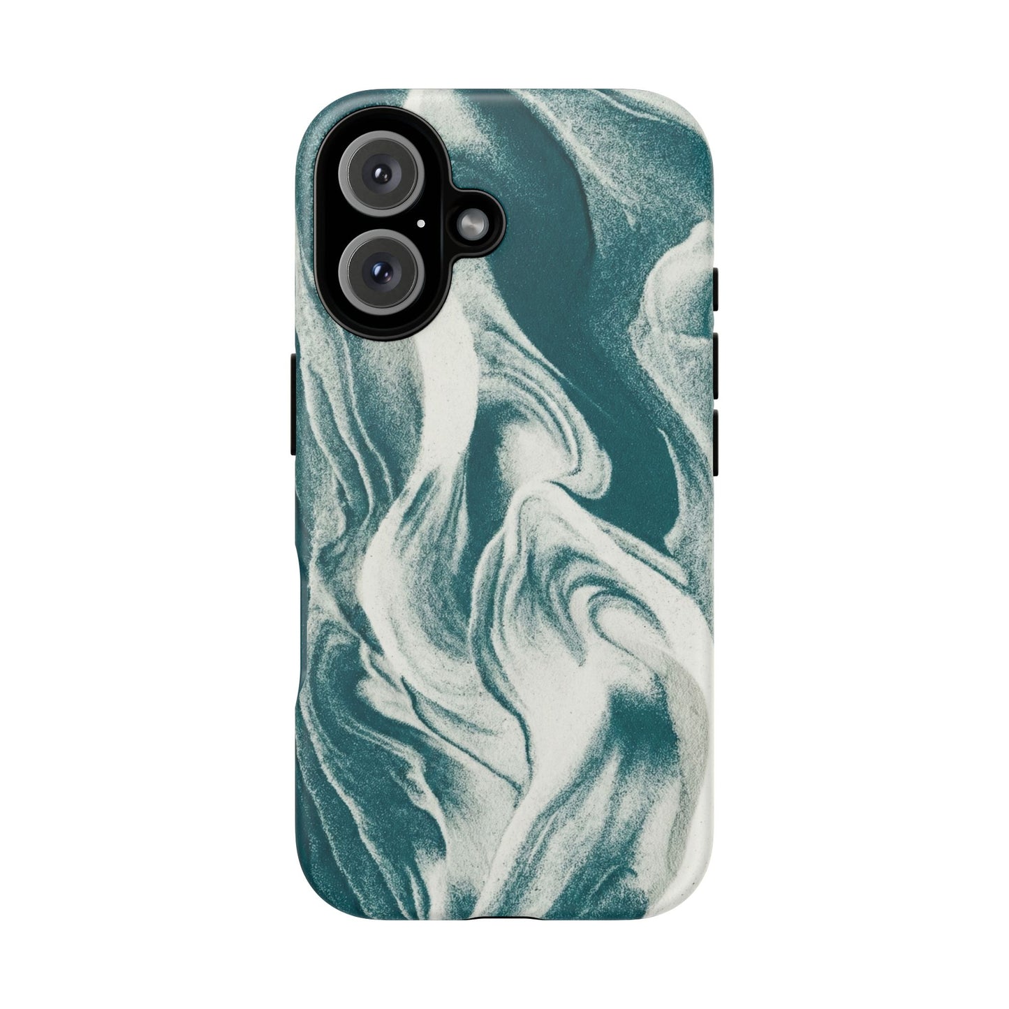Marble Teal Tough Phone Case — Swirl Pattern Protective Cover
