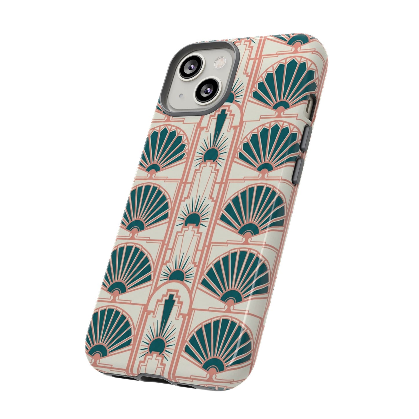 Art Deco Fan Pattern Tough Phone Case — Retro Geometric iPhone Cover