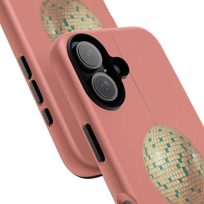 Disco Ball Tough Phone Case — Retro Pink Protective iPhone Cover