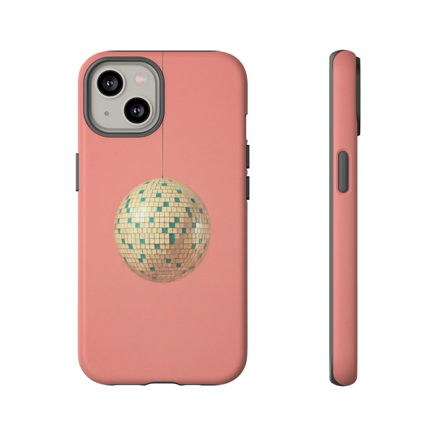 Disco Ball Tough Phone Case — Retro Pink Protective iPhone Cover