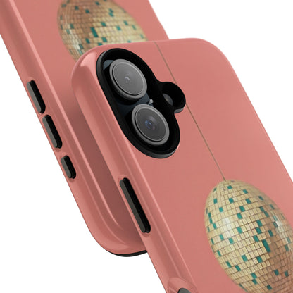 Disco Ball Tough Phone Case — Retro Pink Protective iPhone Cover