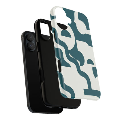 Abstract Teal Shapes Phone Case — Modern Geometric Tough Case